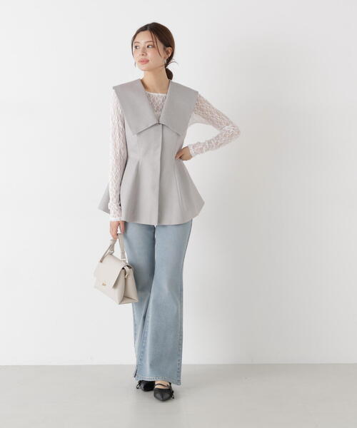 a/mie(アミー)の「<ウォッシャブル><a>ストレッチレース / 1216169200(Tシャツ/カットソー・レディース・ホワイト/ブラック・MEDIUM/SMALL)」の20枚目の写真