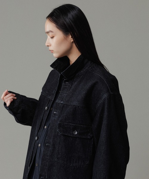 ADAM ET ROPE'（アダムエロペ）の「デニム トラッカー ジャケット / ADAM ET ROPE' JEANS -PERS-（デニムジャケット・メンズ・ネイビー/ブラック系その他・M/L/S）」の14枚目の写真