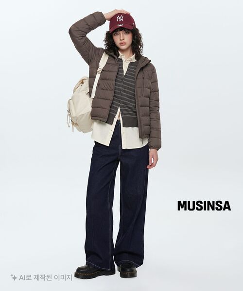 MUSINSA STANDARD WOMAN（ムシンサスタンダードウーマン）の「ウィメンズストライプラウンドネックカーディガン[ダークグレー]（カーディガン/ボレロ・レディース・その他・X-SMALL/SMALL/MEDIUM/LARGE）」の6枚目の写真