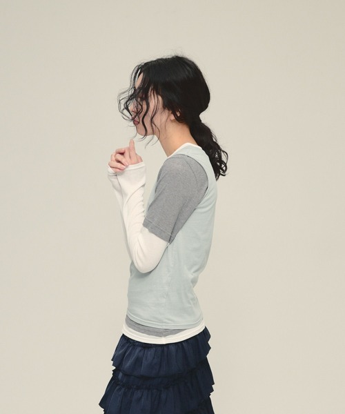 JEANASIS（ジーナシス）の「【eL】3Piece Layered Pullover/641214（Tシャツ/カットソー・レディース・ネイビー系/グレー系その他・FREE）」の8枚目の写真