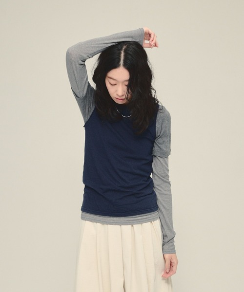 JEANASIS（ジーナシス）の「【eL】3Piece Layered Pullover/641214（Tシャツ/カットソー・レディース・ネイビー系/グレー系その他・FREE）」の13枚目の写真