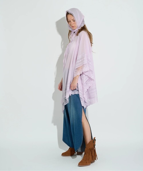 ANNA SUI NYC（アナ スイ エヌ ワイ シー）の「サイドスリットデニム ロングパンツ（デニムパンツ・レディース・ラベンダー/ネイビー・S/M）」の11枚目の写真