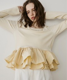 LOSCa（ロスカ）の「ドッキングペプラムトップス（Tシャツ/カットソー）」