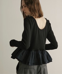 LOSCa（ロスカ）の「ドッキングペプラムトップス（Tシャツ/カットソー）」