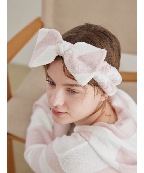 gelato pique（ジェラートピケ）の「スムーズィー2ボーダーヘアバンド（その他ルームウェア・レディース・チャコールグレー/ブルー/ピンク/オレンジ・F）」の5枚目の写真