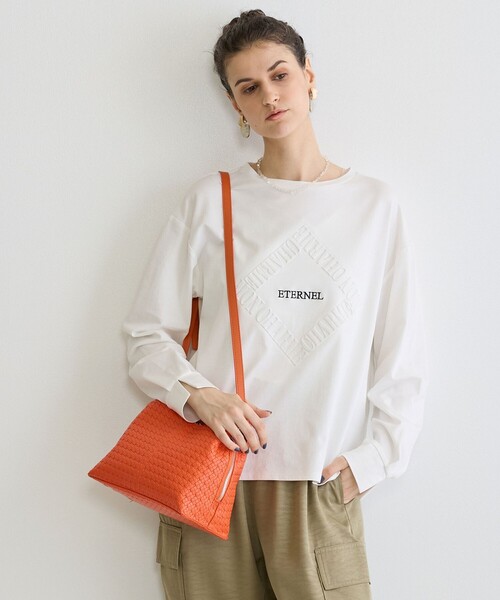 NICOLE white(ニコルホワイト)の「メッシュ型押し2WAYバッグ(ショルダーバッグ・レディース・ブラック/オレンジ/ライトグレー・FREE)」の4枚目の写真