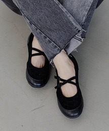 BAYFLOW | [抗菌消臭/撥水加工]クロスベルトバレエスニーカー(バレエシューズ)