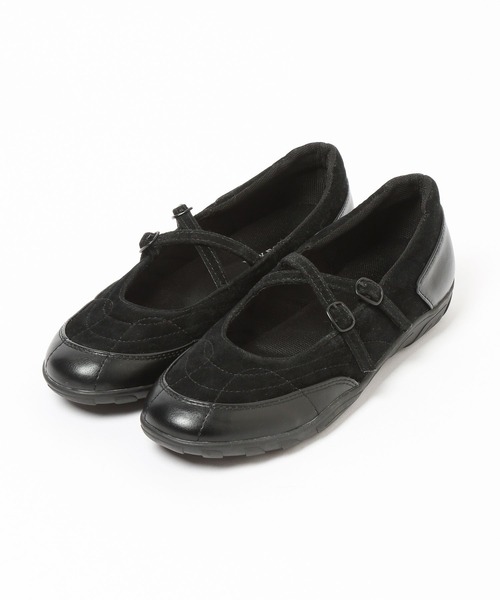 BAYFLOW（ベイフロー）の「[抗菌消臭/撥水加工]クロスベルトバレエスニーカー（バレエシューズ・レディース・ベージュ/ブラック・LARGE/MEDIUM）」の7枚目の写真