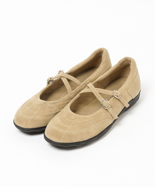 BAYFLOW（ベイフロー）の「[抗菌消臭/撥水加工]クロスベルトバレエスニーカー（バレエシューズ・レディース・ベージュ/ブラック・LARGE/MEDIUM）」の8枚目の写真