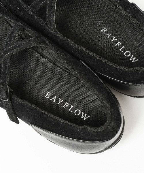BAYFLOW（ベイフロー）の「[抗菌消臭/撥水加工]クロスベルトバレエスニーカー（バレエシューズ・レディース・ベージュ/ブラック・LARGE/MEDIUM）」の20枚目の写真