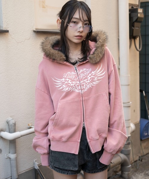 WEGO(ウィゴー)の「WEGO/【26年春新作】ブリーチファーグラフィックZIPパーカー(パーカー・メンズ・ブラック系その他/ピンク・LARGE/MEDIUM)」の19枚目の写真