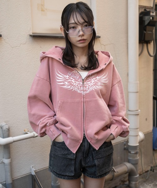 WEGO(ウィゴー)の「WEGO/【26年春新作】ブリーチファーグラフィックZIPパーカー(パーカー・メンズ・ブラック系その他/ピンク・LARGE/MEDIUM)」の21枚目の写真
