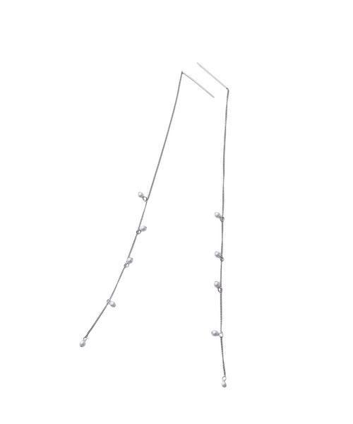 AKTE（アクテ）の「チェーンパールピアス（ピアス（両耳用）・レディース・ゴールド/シルバー・FREE）」の2枚目の写真