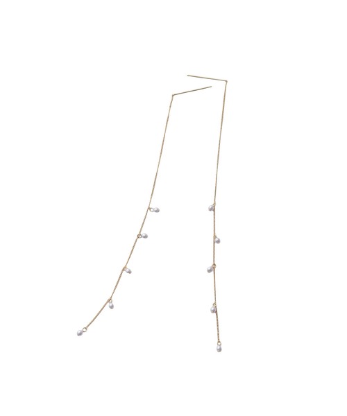 AKTE（アクテ）の「チェーンパールピアス（ピアス（両耳用）・レディース・ゴールド/シルバー・FREE）」の5枚目の写真