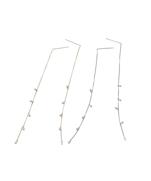 AKTE（アクテ）の「チェーンパールピアス（ピアス（両耳用）・レディース・ゴールド/シルバー・FREE）」の6枚目の写真