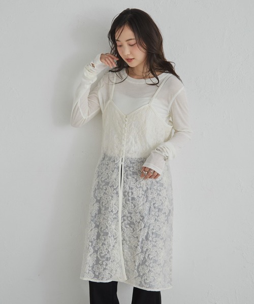 solleim(ソルレム)の「レース刺繍ミニワンピ(ワンピース・レディース・ブラック/ホワイト・M/L)」の8枚目の写真