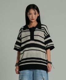 Sahara Collar Half-Knit Black/Ivory