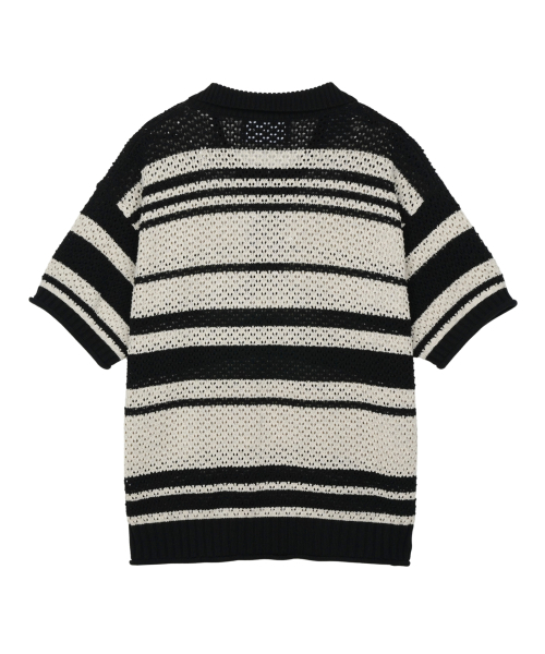 IDWS（アイドンワナセル）の「Sahara Collar Half-Knit Black/Ivory（ポロシャツ・レディース・その他・0/1/2）」の3枚目の写真