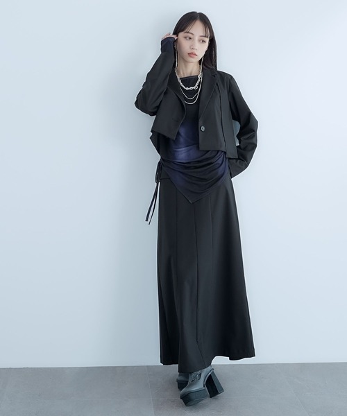 HARE（ハレ）の「CLEAR TEXTUREショートジャケット(HARE)（テーラードジャケット・レディース・ブラウン/ライトグレー/ブラック・FREE）」の4枚目の写真