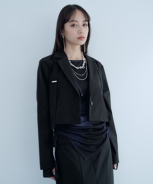 HARE（ハレ）の「CLEAR TEXTUREショートジャケット(HARE)（テーラードジャケット・レディース・ブラウン/ライトグレー/ブラック・FREE）」の10枚目の写真