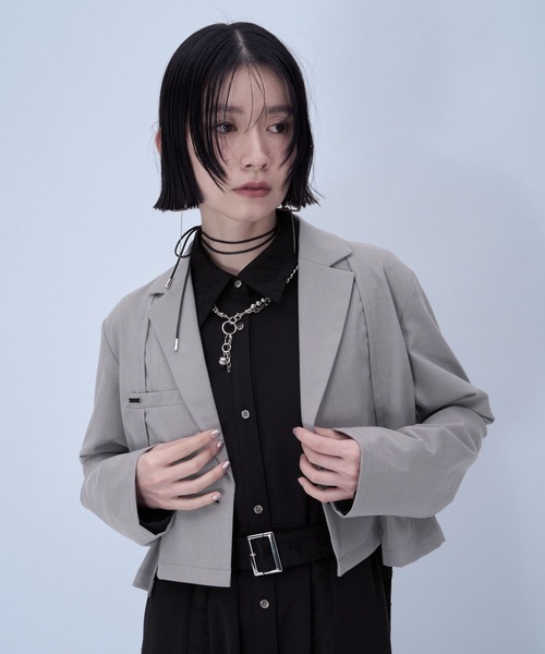 HARE（ハレ）の「CLEAR TEXTUREショートジャケット(HARE)（テーラードジャケット・レディース・ブラウン/ライトグレー/ブラック・FREE）」の16枚目の写真