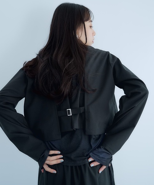 HARE（ハレ）の「CLEAR TEXTUREショートジャケット(HARE)（テーラードジャケット・レディース・ブラウン/ライトグレー/ブラック・FREE）」の12枚目の写真