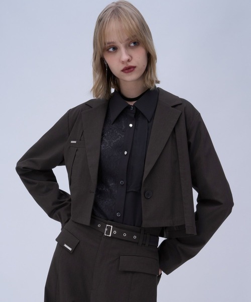 HARE（ハレ）の「CLEAR TEXTUREショートジャケット(HARE)（テーラードジャケット・レディース・ブラウン/ライトグレー/ブラック・FREE）」の21枚目の写真