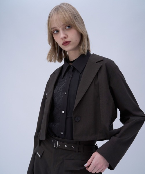 HARE（ハレ）の「CLEAR TEXTUREショートジャケット(HARE)（テーラードジャケット・レディース・ブラウン/ライトグレー/ブラック・FREE）」の22枚目の写真