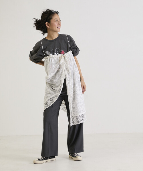 Freada（フリーダ）の「Freada/フリーダ 2WAY レース キャミドレス & レース レイヤード スカート（ワンピース・レディース・ホワイト・ONE SIZE）」の3枚目の写真