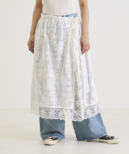 Freada（フリーダ）の「Freada/フリーダ 2WAY レース キャミドレス & レース レイヤード スカート（ワンピース・レディース・ホワイト・ONE SIZE）」の12枚目の写真