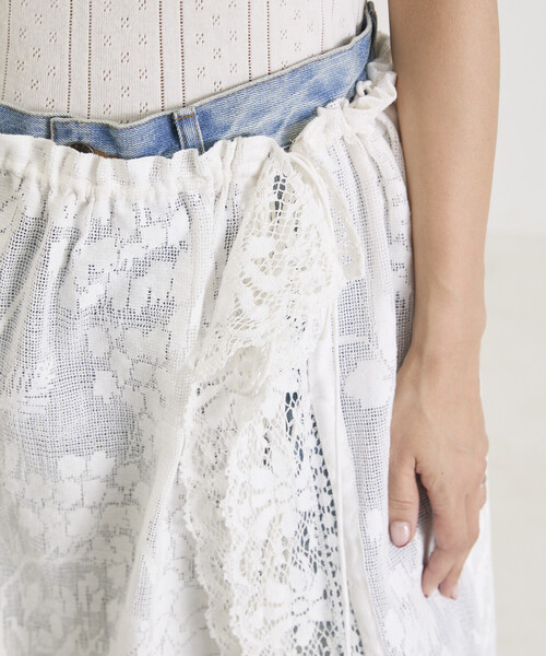 Freada（フリーダ）の「Freada/フリーダ 2WAY レース キャミドレス & レース レイヤード スカート（ワンピース・レディース・ホワイト・ONE SIZE）」の7枚目の写真