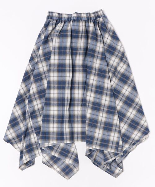CECIL McBEE（セシルマクビー）の「シャツ巻き風チェック柄スカート（スカート・レディース・ブラック/グレー/ブルー・MEDIUM/LARGE）」の4枚目の写真