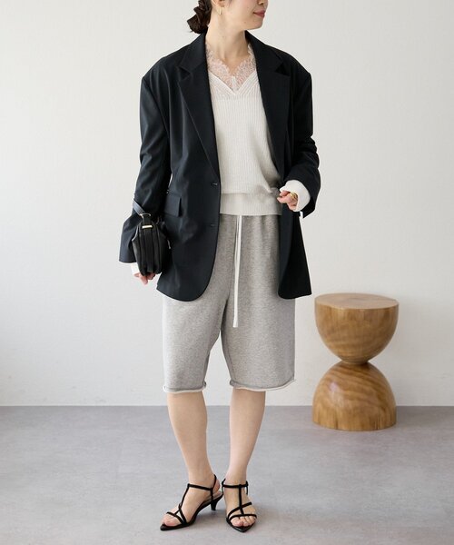 RIVE DROITE（リヴドロワ）の「予約【トレンド感抜群】ペーパーヤーンレース衿ニット（ニット/セーター・レディース・モカ/ネイビー/オフホワイト・FREE）」の11枚目の写真