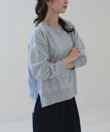 【ANNA LUNA】ラフ を格上する ストライプ 切替 プルオーバー