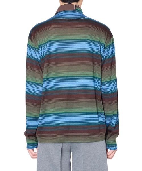 kolor（カラー）の「【kolor/カラー】26SCM-T11201 BORDER POLO（ポロシャツ・メンズ・グリーン・4/3/2）」の2枚目の写真