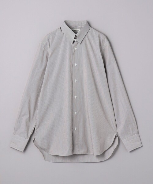 SOVEREIGN（ソブリン）の「＜SOVEREIGN＞ CANCLINI/ブラウンストライプ タブカラーシャツ（シャツ/ブラウス・メンズ・ダークブラウン・39cm/40cm）」の2枚目の写真