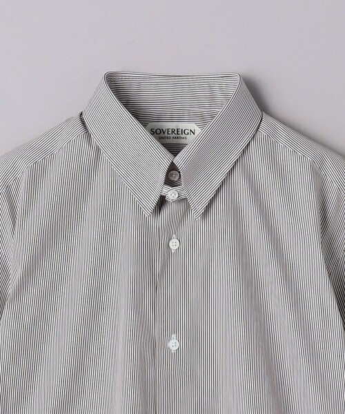 SOVEREIGN（ソブリン）の「＜SOVEREIGN＞ CANCLINI/ブラウンストライプ タブカラーシャツ（シャツ/ブラウス・メンズ・ダークブラウン・39cm/40cm）」の4枚目の写真