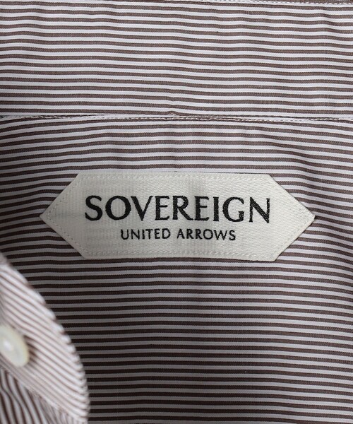 SOVEREIGN（ソブリン）の「＜SOVEREIGN＞ CANCLINI/ブラウンストライプ タブカラーシャツ（シャツ/ブラウス・メンズ・ダークブラウン・39cm/40cm）」の8枚目の写真