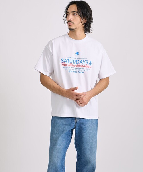 BEDWIN & THE HEARTBREAKERS(ベドウィン アンド ザ ハートブレイカーズ)の「BEDWIN & THE HEARTBREAKERS x Saturdays NYC Ex.PRINTED TEE "MIAMI"(Tシャツ/カットソー・メンズ・ホワイト/ブラック・L/M/S/XL)」の2枚目の写真