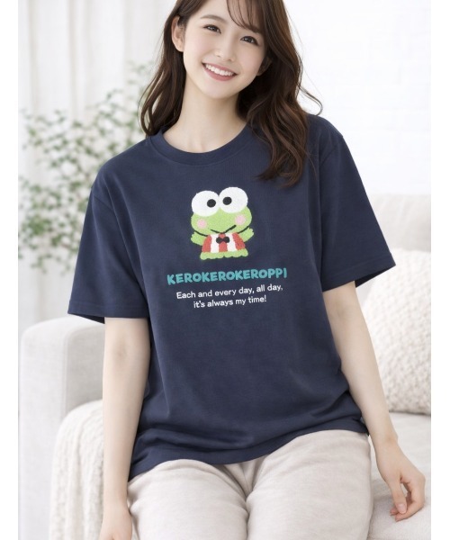 LAUTRE COTE(ロウトレコウト)の「sanrioサガラ刺繍tee(Tシャツ/カットソー・レディース・ネイビー/グレー/ピンク/カーキ・MEDIUM/LARGE/X-LARGE)」の3枚目の写真