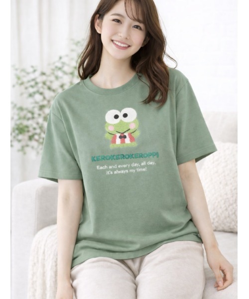 LAUTRE COTE(ロウトレコウト)の「sanrioサガラ刺繍tee(Tシャツ/カットソー・レディース・ネイビー/グレー/ピンク/カーキ・MEDIUM/LARGE/X-LARGE)」の5枚目の写真