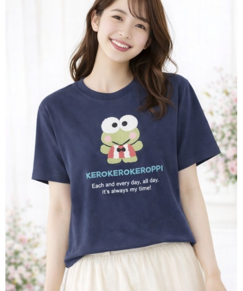 LAUTRE COTE(ロウトレコウト)の「sanrioサガラ刺繍tee(Tシャツ/カットソー・レディース・ネイビー/グレー/ピンク/カーキ・MEDIUM/LARGE/X-LARGE)」の6枚目の写真