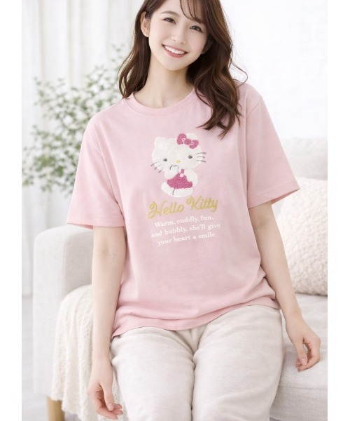 LAUTRE COTE(ロウトレコウト)の「sanrioサガラ刺繍tee(Tシャツ/カットソー・レディース・ネイビー/グレー/ピンク/カーキ・MEDIUM/LARGE/X-LARGE)」の7枚目の写真