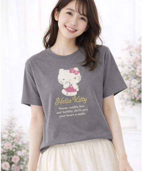 LAUTRE COTE(ロウトレコウト)の「sanrioサガラ刺繍tee(Tシャツ/カットソー・レディース・ネイビー/グレー/ピンク/カーキ・MEDIUM/LARGE/X-LARGE)」の11枚目の写真