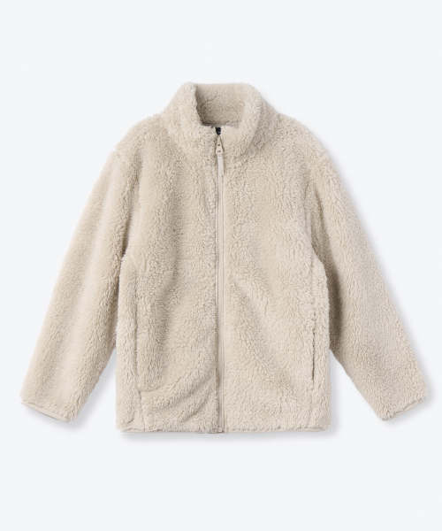 MUSINSA STANDARD KIDS（ムシンサスタンダードキッズ）の「シャギーフリースジップアップジャケット [クリーム]（ブルゾン・レディース・その他・100/110/120/130/140/150/160）」の2枚目の写真