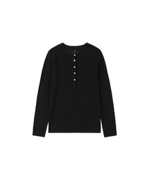 SITP5241 スラブヘンリーネックTシャツ_ブラック