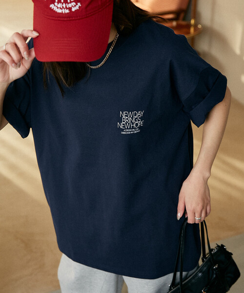PUBLUX(パブリュクス)の「PUBLUX/パブリュクス <機能性素材>LOVE POP STUDIO NEW DAY タイポグラフィー Tシャツ 限定展開(Tシャツ/カットソー・メンズ・ブラック/ホワイト/ネイビー・L/M/S)」の12枚目の写真