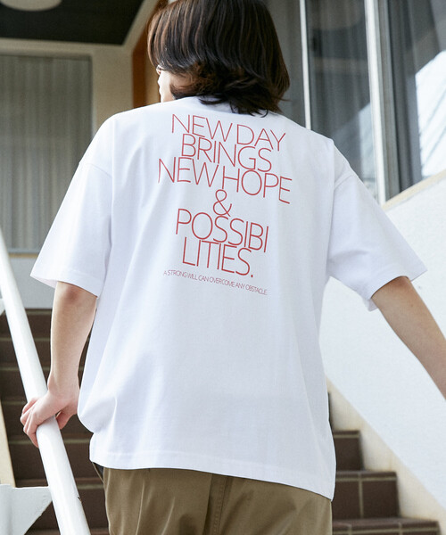 PUBLUX(パブリュクス)の「PUBLUX/パブリュクス <機能性素材>LOVE POP STUDIO NEW DAY タイポグラフィー Tシャツ 限定展開(Tシャツ/カットソー・メンズ・ブラック/ホワイト/ネイビー・L/M/S)」の22枚目の写真
