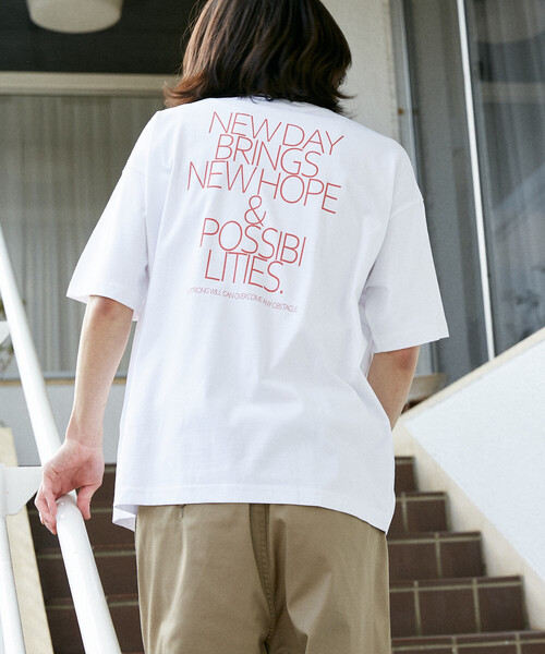 PUBLUX(パブリュクス)の「PUBLUX/パブリュクス <機能性素材>LOVE POP STUDIO NEW DAY タイポグラフィー Tシャツ 限定展開(Tシャツ/カットソー・メンズ・ブラック/ホワイト/ネイビー・L/M/S)」の18枚目の写真