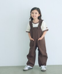 green label relaxing | ツイル フリル サロペット / キッズ  100cm-130cm(サロペット/オーバーオール)